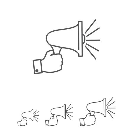 Icon of man hand holding megaphoneのイラスト素材