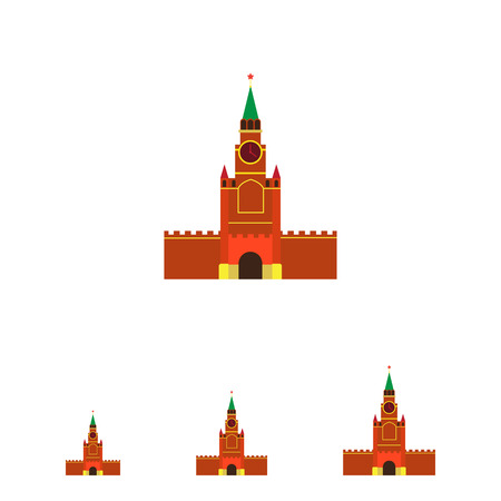 Multicolored vector icon of Moscow Kremlin buildingのイラスト素材