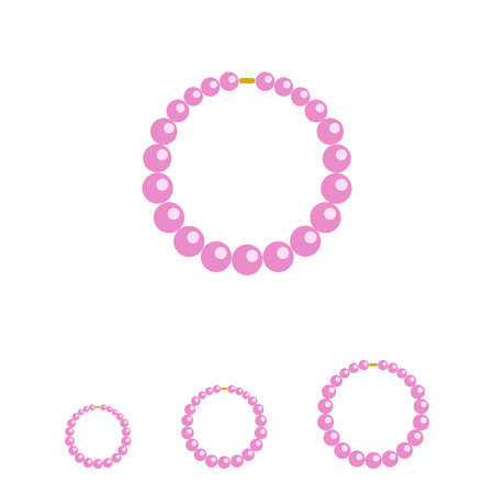 Icon of necklace made of pink beadsのイラスト素材
