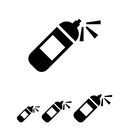 Vector icon of operating fire extinguisher silhouetteのイラスト素材