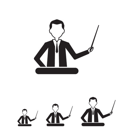 Icon of businessman holding pointerのイラスト素材