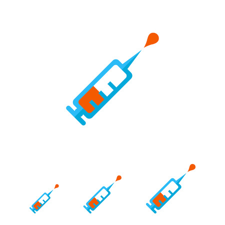 Icon of syringe with vaccine dropletのイラスト素材