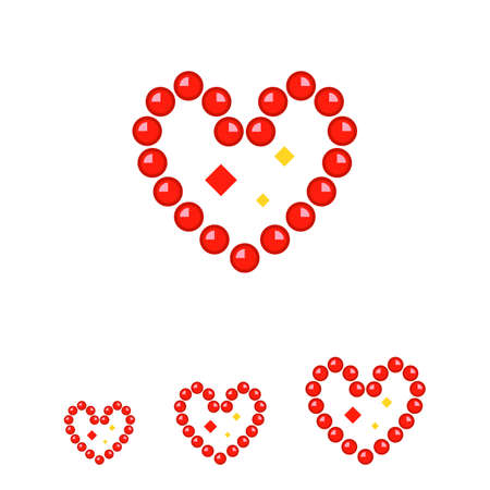 Multicolored vector icon of Valentine heart signのイラスト素材