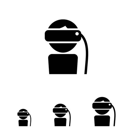 Icon of man wearing virtual reality gogglesのイラスト素材