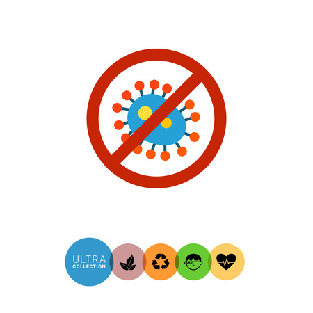 Antibacterial sign icon. Multicolored vector illustration of no bacteria signのイラスト素材