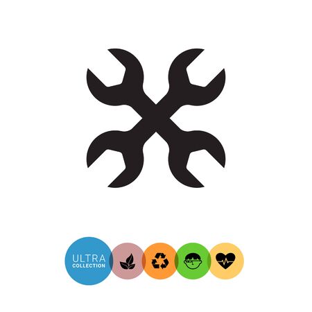 Vector icon of two crossed spanners silhouettesのイラスト素材