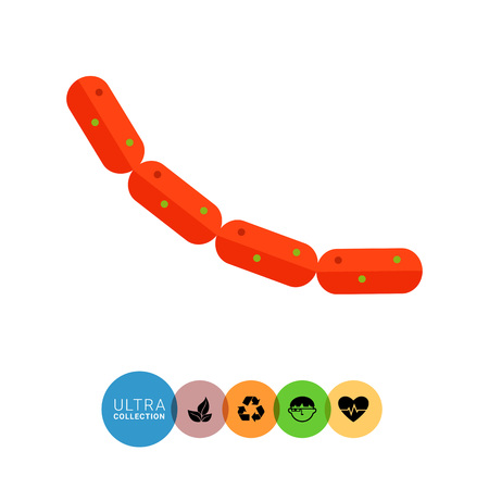 Ebola virus flat icon. Multicolored vector illustration of virus caused hemorrhagic feverのイラスト素材