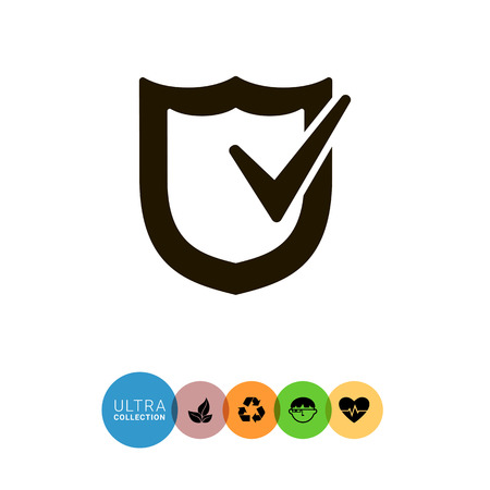 Icon of shield with checkmarkのイラスト素材