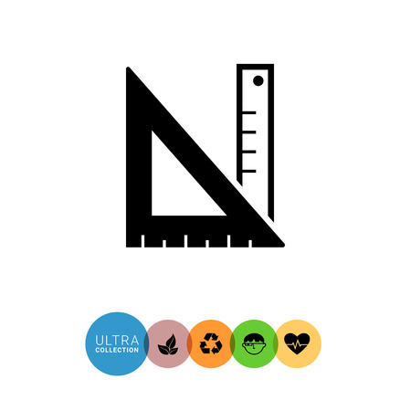 Icon of ruler and set squareのイラスト素材