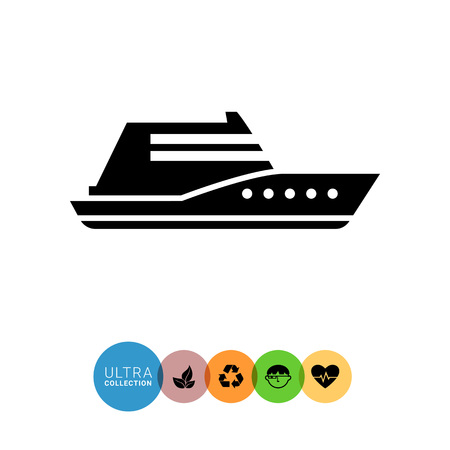 Vector icon of swimming private yacht silhouetteのイラスト素材
