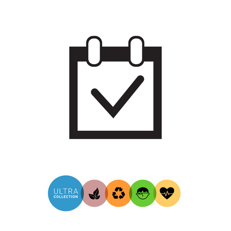 Vector icon of tick in notebook pageのイラスト素材