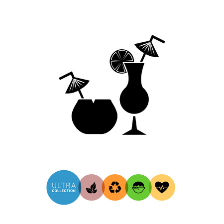 Summer drinks flat icon. Vector illustration of popular cocktailsのイラスト素材