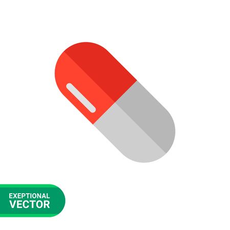 Multicolored vector icon of white and red capsuleのイラスト素材