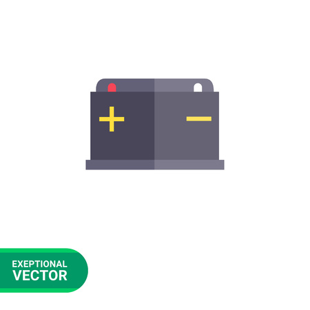 Icon of car battery with plus and minus signsのイラスト素材