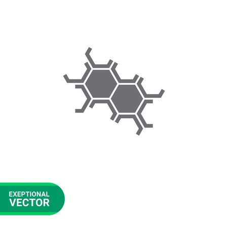 Set of icons with cell structure, with text on green ribbonのイラスト素材