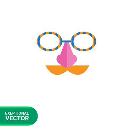 Icon of mask with moustache, nose and spectaclesのイラスト素材