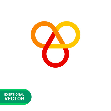 Multicolored vector icon of infinite knot, one of eight auspicious symbolsのイラスト素材