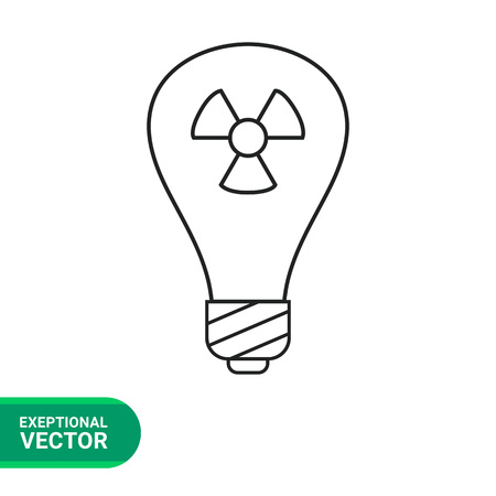 Line icon of lightbulb with radiation sign insideのイラスト素材
