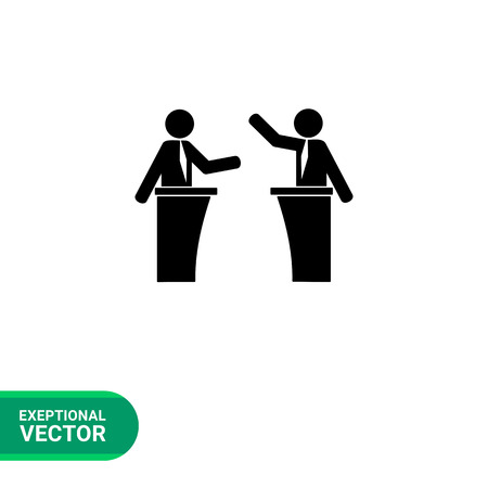 Monochrome simple icon of speakers on political debatesのイラスト素材