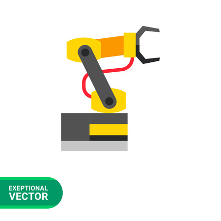 Multicolored vector icon of industrial equipment. Manipulating industrial robotのイラスト素材