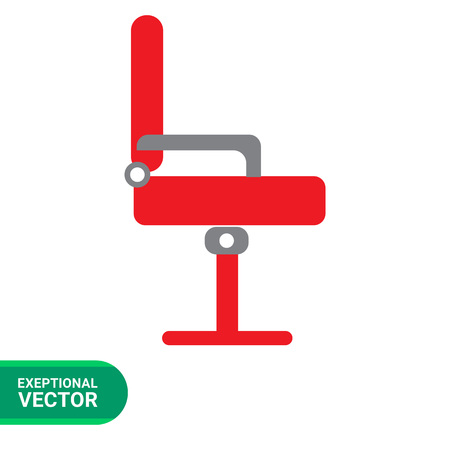 Icon of red office chair, side viewのイラスト素材