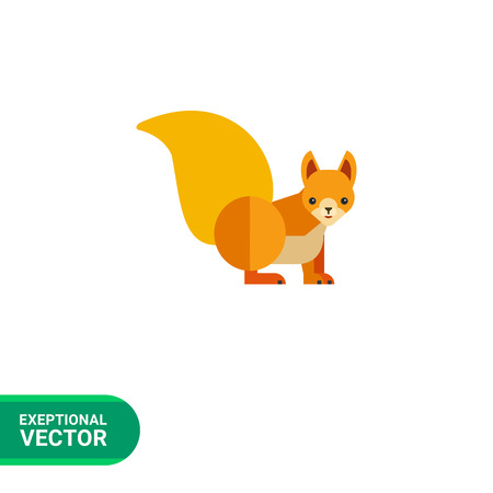 Multicolored vector icon of cartoon red squirrelのイラスト素材