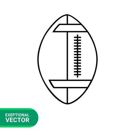 Rugby ball flat icon. Vector illustration of oval ball for playing rugbyのイラスト素材