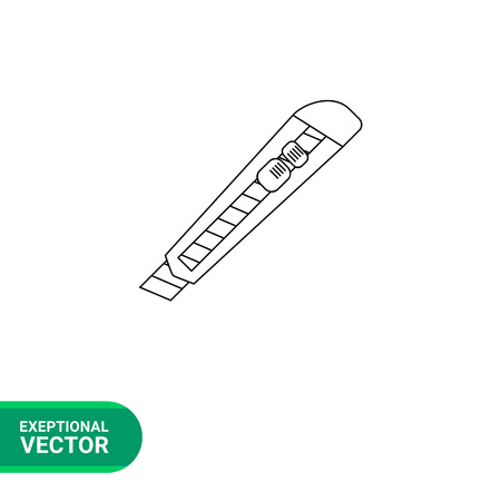 Vector icon of building utility knife with retractable snap-off bladeのイラスト素材