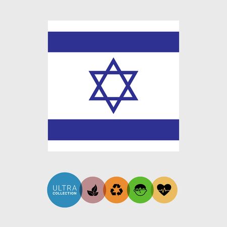 Set of vector icons with Israel flagのイラスト素材