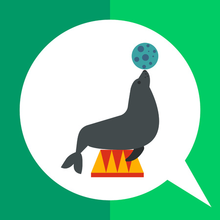 Icon of circus seal holding ball on its noseのイラスト素材