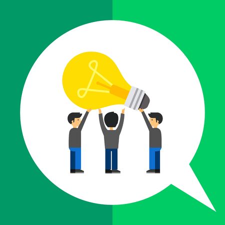 Common idea icon. Multicolored vector illustration of people having common ideaのイラスト素材