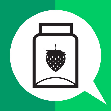 Vector icon of empty jam jar with strawberry pictureのイラスト素材