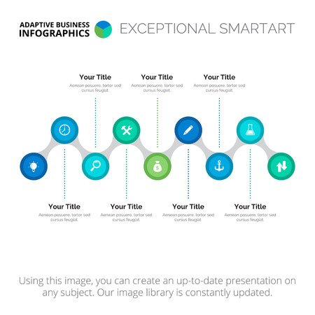 Timeline diagram. Element of presentation, flowchart, horizontal diagram. Concept for planning, infographics, business templates. Can be used for topics like business strategy, planning, financeのイラスト素材