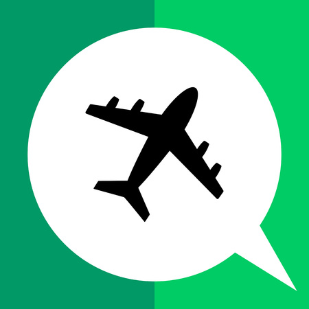 Monochrome vector icon of big plane with four turbinesのイラスト素材