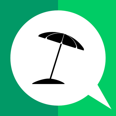 Monochrome vector icon of sun umbrella on beachのイラスト素材