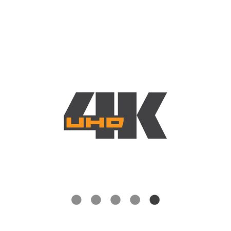 Vector icon of 4K UHD badge, isolated on whiteのイラスト素材