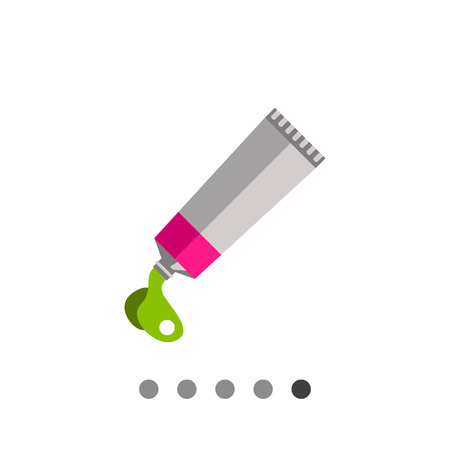 Art paint tube with spilled paint. Painting, oil, creative. Drawing concept. Can be used for topics like art, design, marketing.のイラスト素材