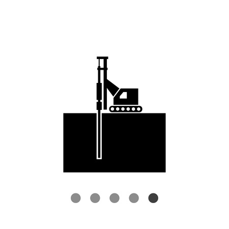 Boring machine. Boring, mechanism, equipment. Boring concept. Can be used for machines, equipment, industryのイラスト素材