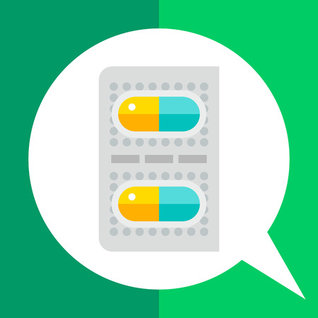 Multicolored vector icon of two capsule pills packedのイラスト素材