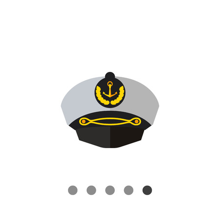 Captain hat. Occupation, navy, uniform. Sailing concept. Can be used for topics like clothing, headwear, sailing.のイラスト素材