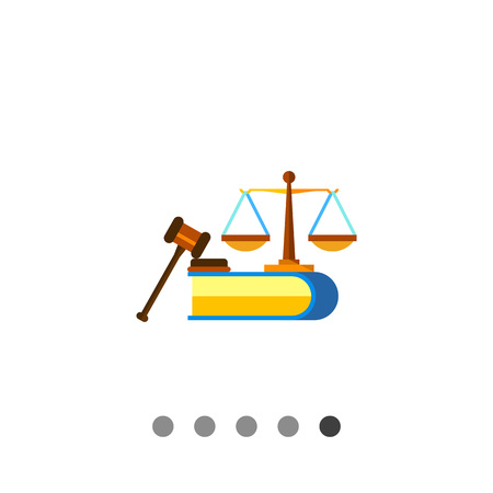 Multicolored vector icon of scales, book and judge gavel representing civil rightsのイラスト素材