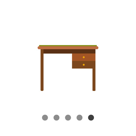 Multicolored vector icon of desk with two drawersのイラスト素材