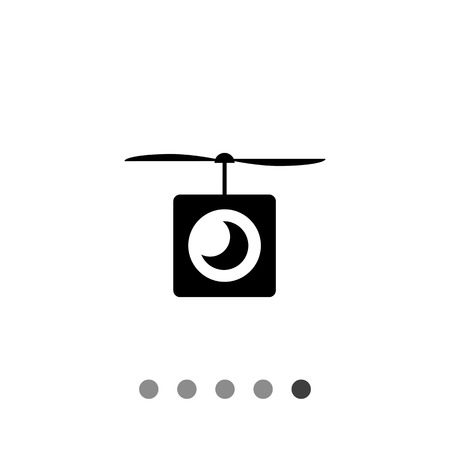 Drone camera flat icon. Vector minimalistic illustration of drone with cameraのイラスト素材