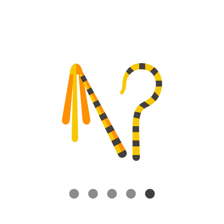 Egyptian crook and flail. Ancient, authority, Osiris. Egypt concept. Can be used for topics like Egypt, mythology, history, archaeology.のイラスト素材