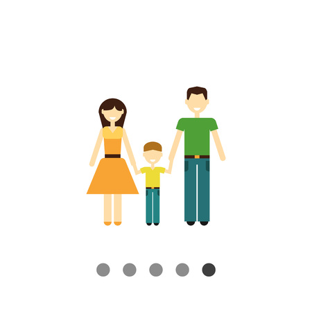 Icon of traditional family consisting of man, woman and one childのイラスト素材