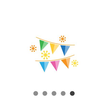 Icon of festive garland made of multicolored flagsのイラスト素材