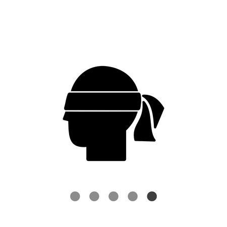 Head with blindfold. Hunch, intuition, premonition, suspicion. Hunch concept. Can be used for topics like communication, psychology, personalityのイラスト素材