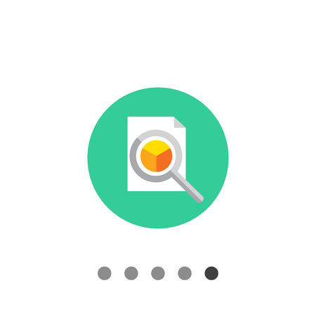 Icon of magnifying glass on document with pie chartのイラスト素材