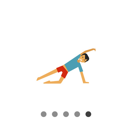 Multicolored vector icon of young man doing exercisesのイラスト素材