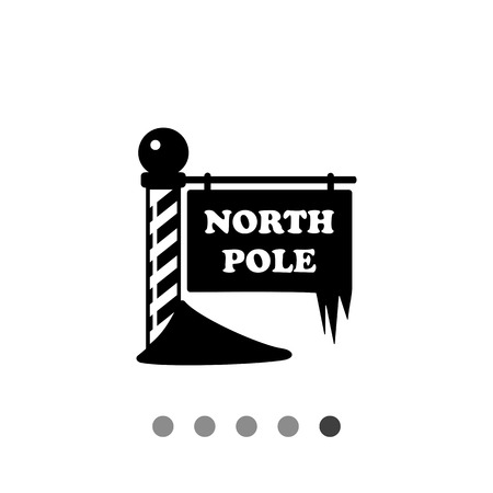 Vector icon of frozen board sign with north pole inscription and hip of snow at the bottomのイラスト素材